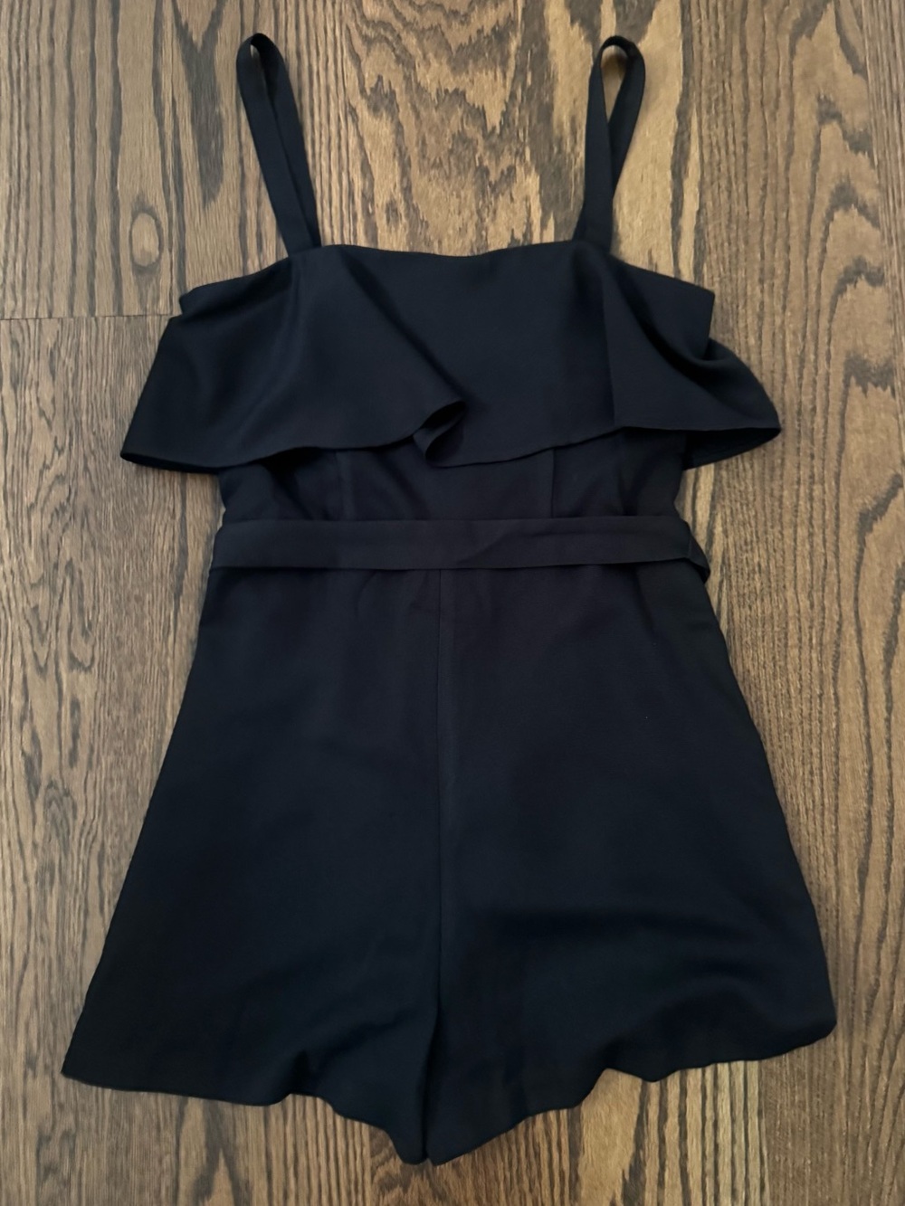 Express Black Romper with Ruffle top